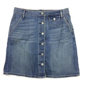 Gap denim skirt Y2K  button front 27 retro pencil stretch western cowgirl mini